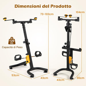 Cyclette a Pedali Pieghevole, Macchina per Fitnes con Resistenza e Altezza Regolabili e Cuscinetti Antiscivolo, Attrezzature per Riabilitazione degli Anziani