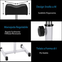 Poggiapiedi Pedicure Manicure, Sgabello Pedicure Estetista Regolabile in Altezza, Poggia Piedi per Pedicure con Cuscino Spesso (Nero)
