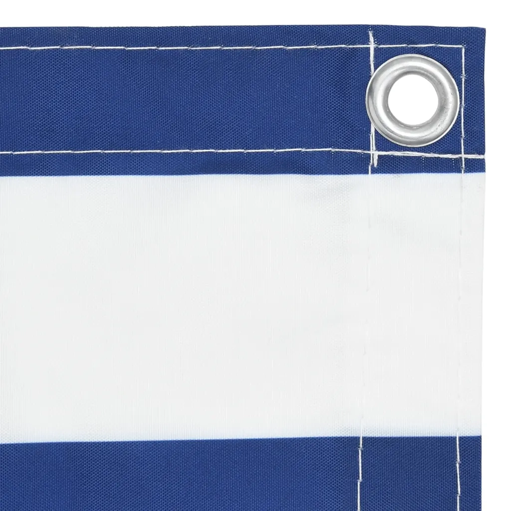 Paravento da Balcone Bianco e Blu 75x300 cm Tessuto Oxford 134912