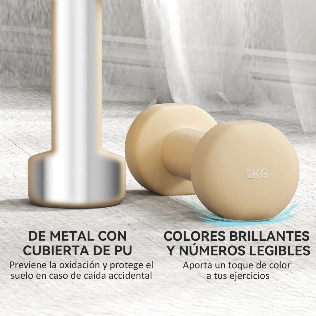 Set di manubri 8 pezzi 2x0,5 kg 2x1 kg 2x1,5 kg 2x2 kg ¨C zephmum ¨C multicolore