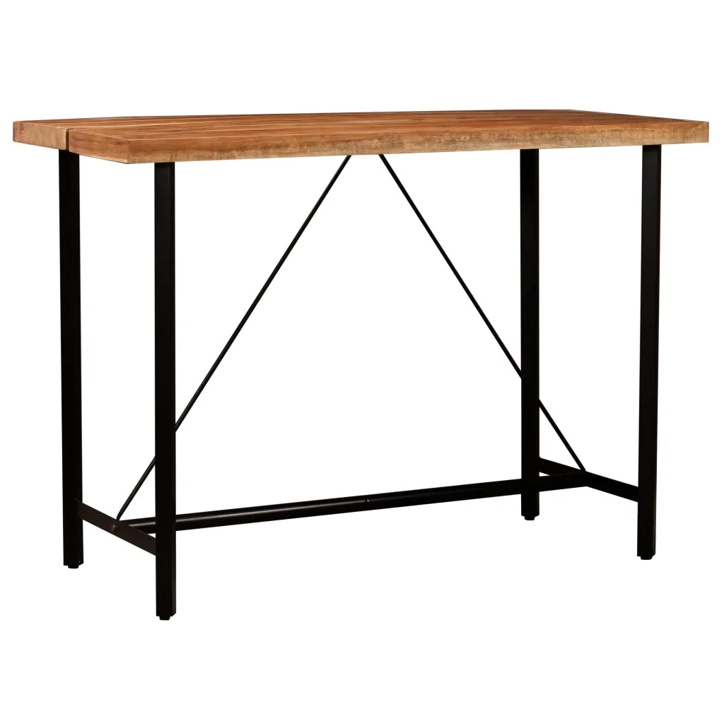 Set da Bar 7 pz in Legno Massello e Vera Pelle 278766