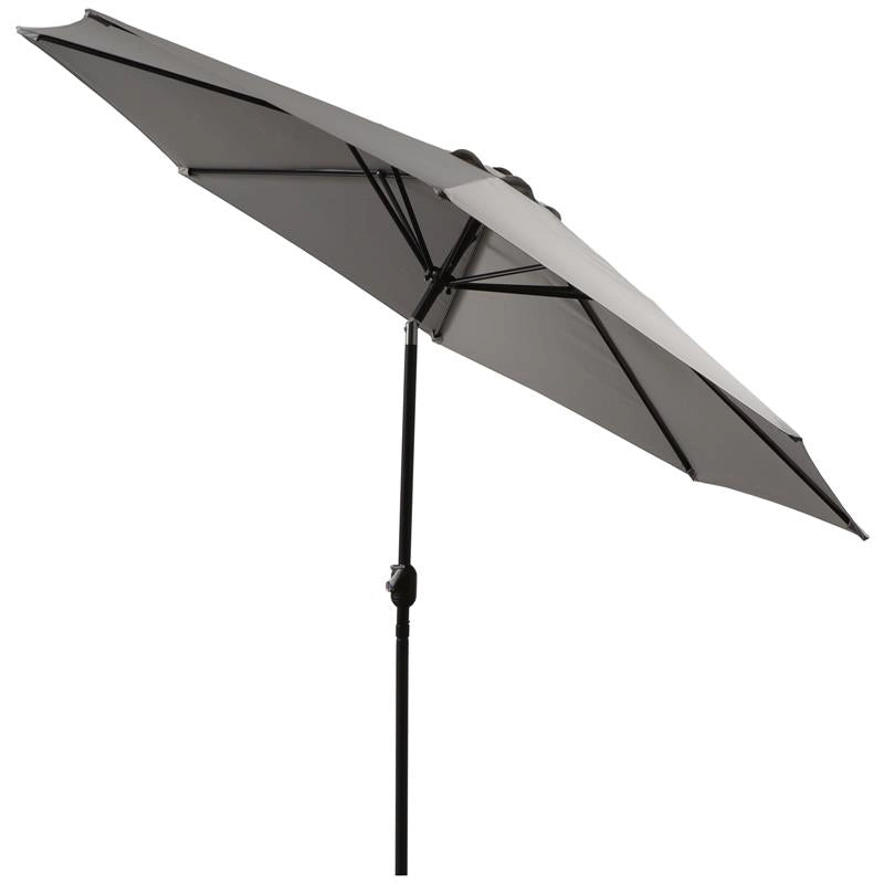 OMBRELLONE DA GIARDINO CON MANOVELLA E TESTA INCLINABILE 300 X 245 CM GRIGIO