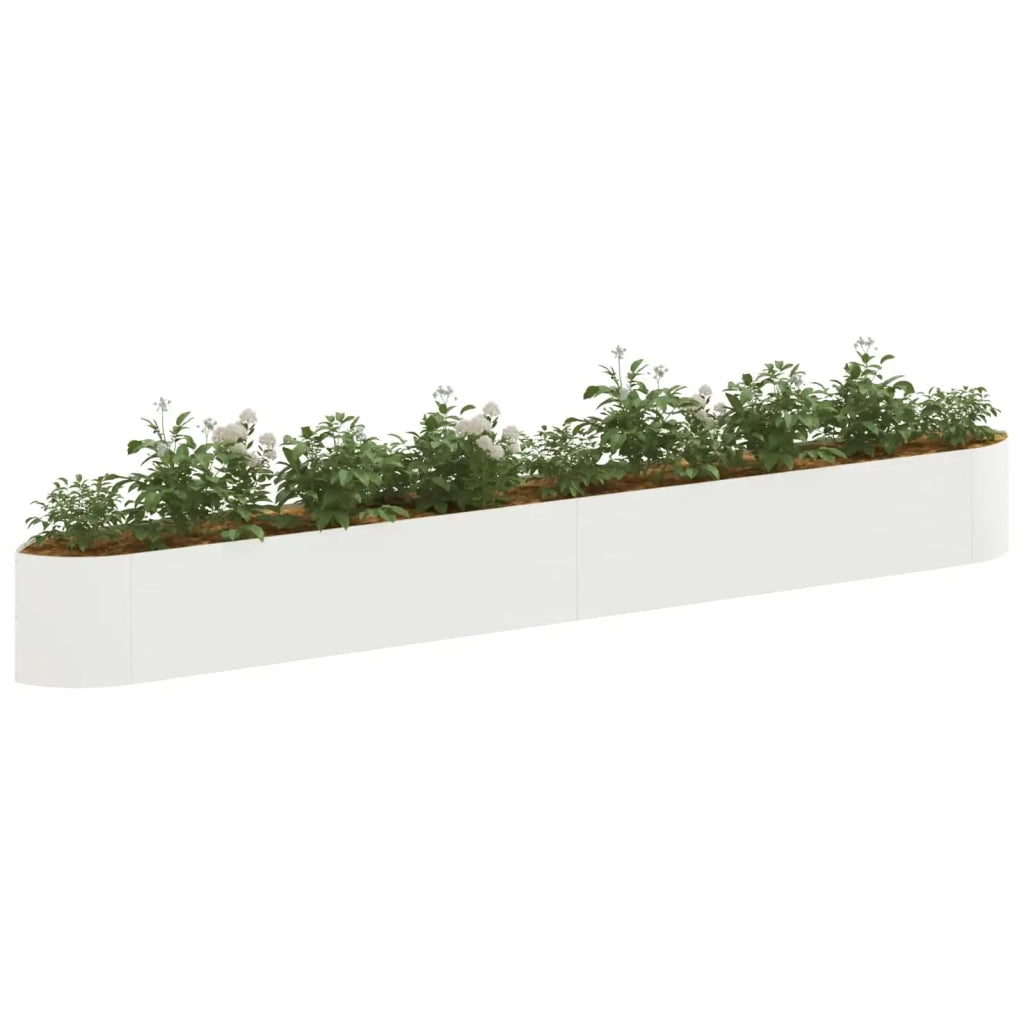 Letto rialzato da giardino Bianco 380 x 40 x 40 cm Acciaio 8011734