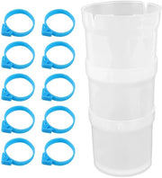 Supporto per sacchetto di spolvero con 10 gomme adesive - Decorazione da torta - Attrezzatura da forno - Riciclabile - Translucido - Silicone