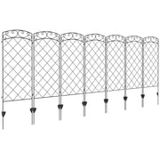 Recinzione giardino decorativa ¨C zephmum ¨C 7 pezzi metallo 344x110 cm nero