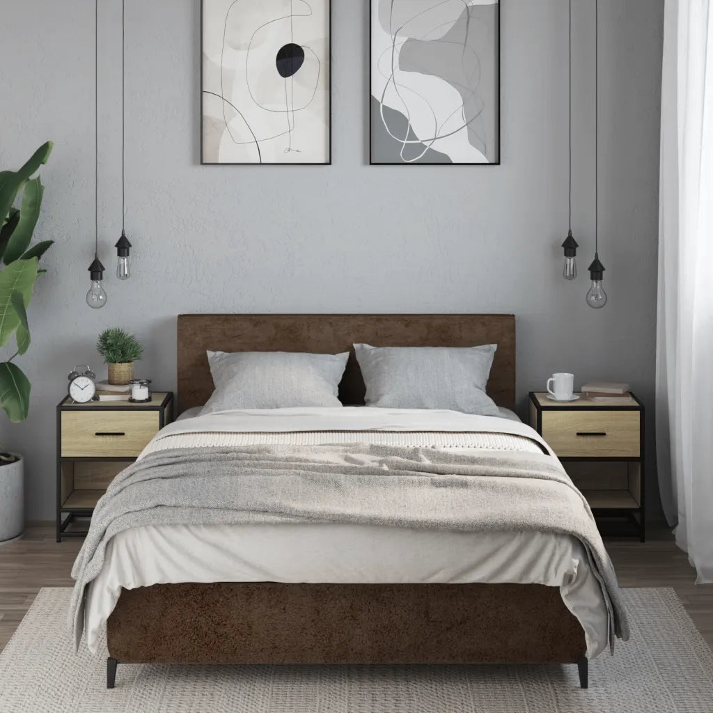 Set di 2 Comodini | Armadio da Notte | Mobiletto da notte Rovere Sonoma 40x31x50 cm in Truciolato