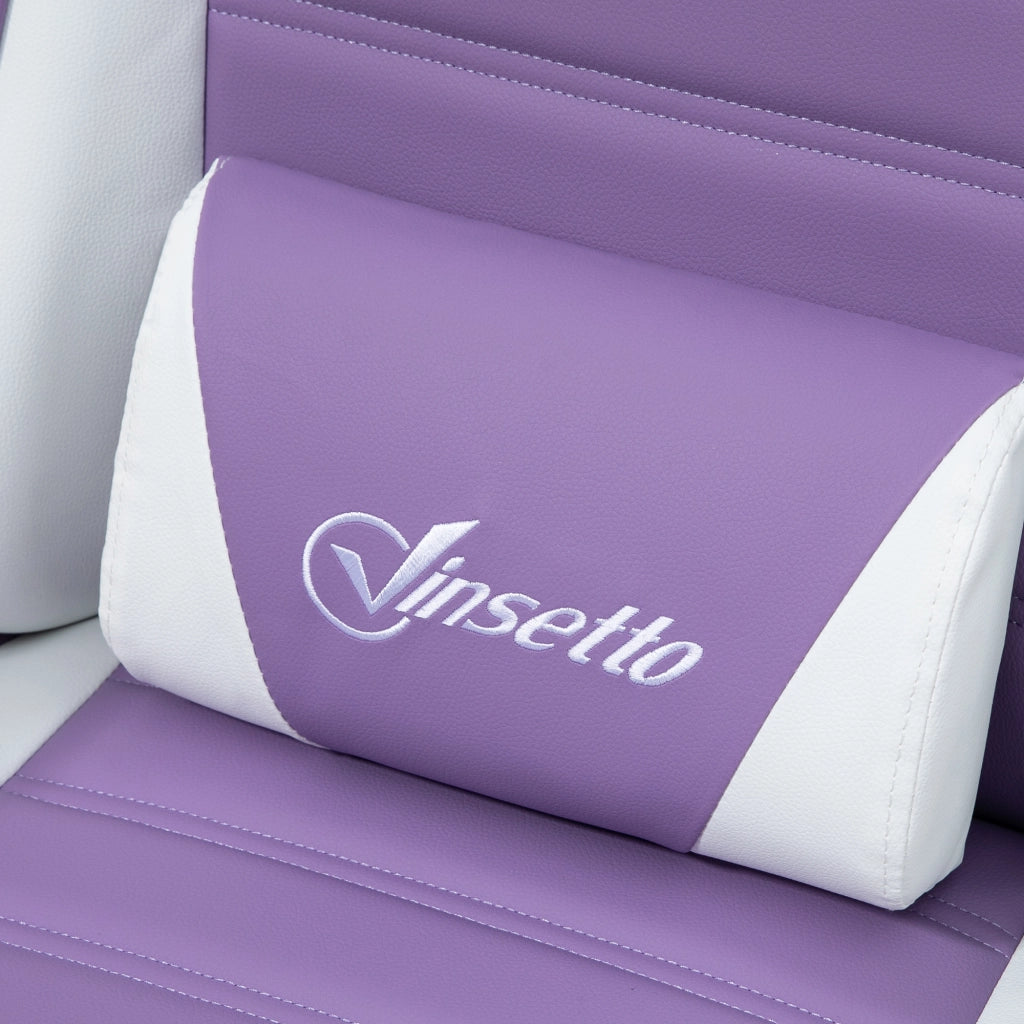 Sedia da Gaming con Orecchie da Coniglio 65x63x136-142 cm Poggiapiedi Cuscini in Pelle PU Viola