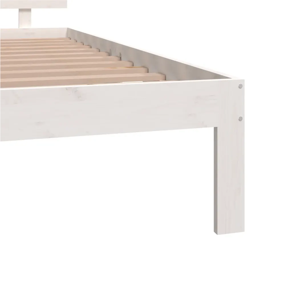 Giroletto-Struttura Letto Bianco in Legno Massello di Pino 140x190 cm 758748