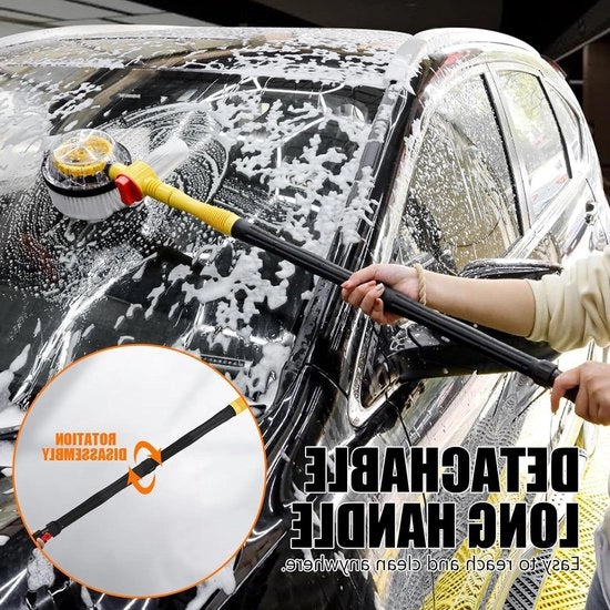 Spazzola per autolavaggio con maniglia telescopica - Spazzola rotante per camper, camion, barca - Strumento di pulizia abrasione zero