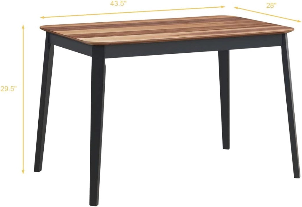 - Tavolo da pranzo in legno, rettangolare da cucina, arredamento moderno per sala da pranzo (noce e nero)