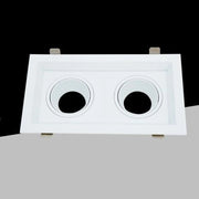 Trade Shop - Portafaretto Doppio Orientabile Incasso Bianco Per Lampadine Gu10 Gu5.3 P33-b2 -