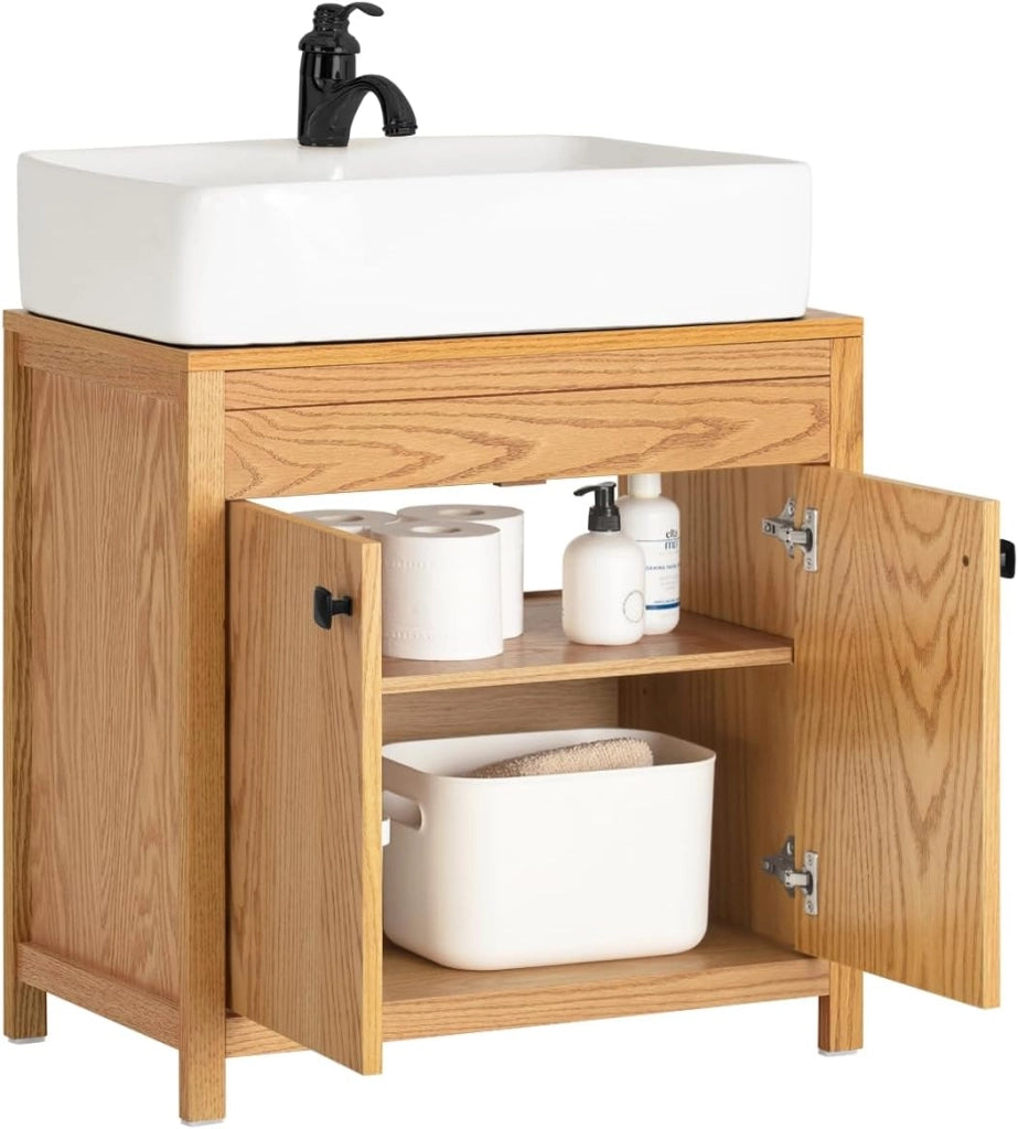 Mobile Bagno Armadio da Bagno con Sacco per Biancheria, Mobiletto Salvaspazio Mobile Lavanderia 40x172x35 cm, MDF Naturale, Grande Capacità, Facile da Montare BZR95-N
