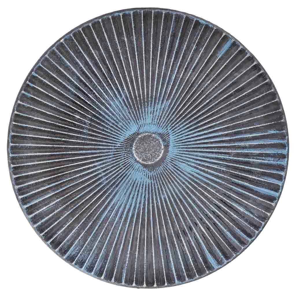 Vassoio decorativo in legno blu 30x30x3h cm