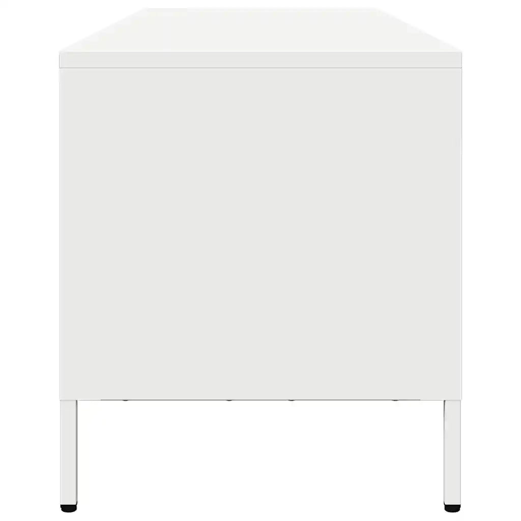 Mobile TV Bianco 202x39x43,5 cm in Acciaio Laminato a Freddo 851351