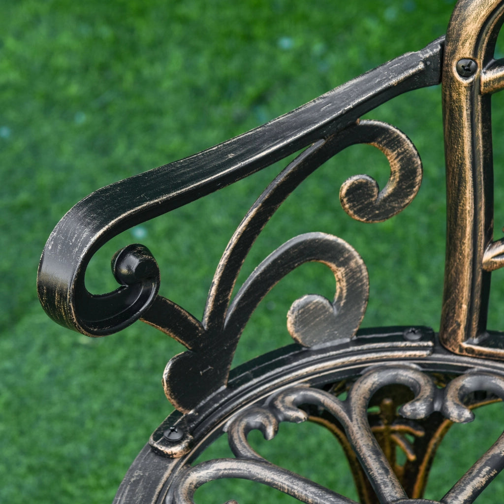 Panchina Giardino 2 Posti in Metallo Stile Retro ¨C zephmum ¨C Bronzo 100x54x78 cm
