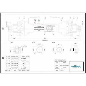 Albero cardanico T8 Giunto cardanico 850-935mm 1240Nm 540rpm Cardano 110kW 150CV 2x 1 3/8" Z6