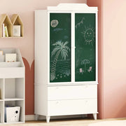 Armadio con Lavagna con cassetto ROROS Bianco 90 x 45 x 180 cm 42003036