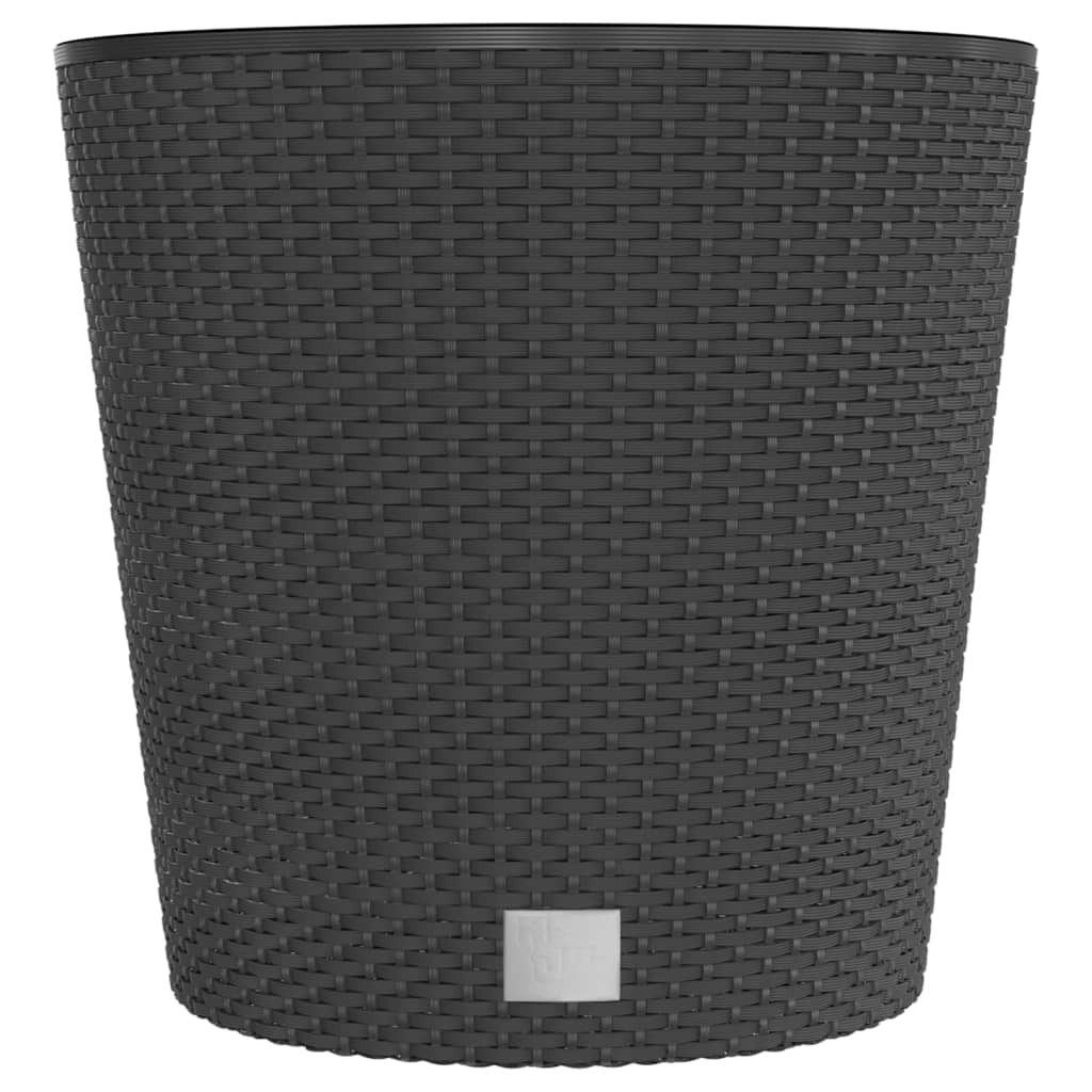 Vaso rialzato per fioriera piante fiori terrazza giardino e interno rimovibile 35/37,5 L rattan PP antracite 02_0038606