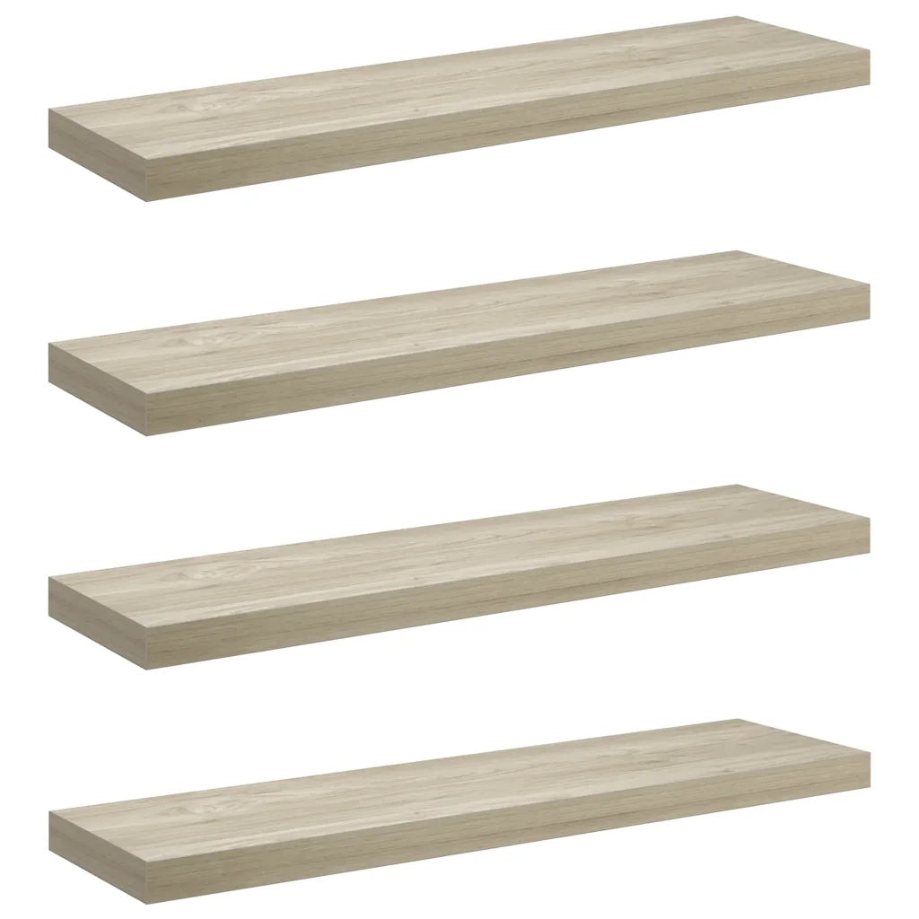 Scaffali a Parete 4 pz Rovere 90x23,5x3,8 cm in MDF cod mxl 33010
