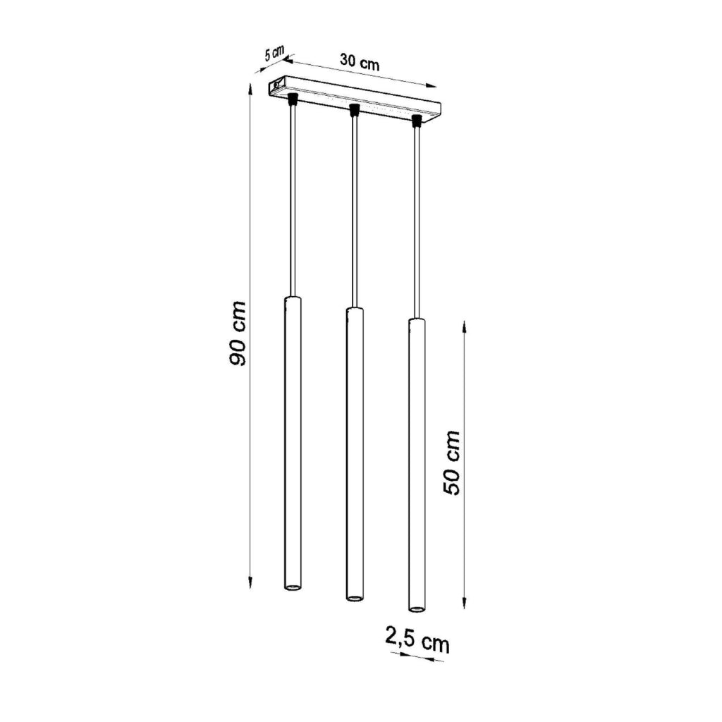 Lampadario Velino 3 luci nero G9 Pure Lume PU.0470