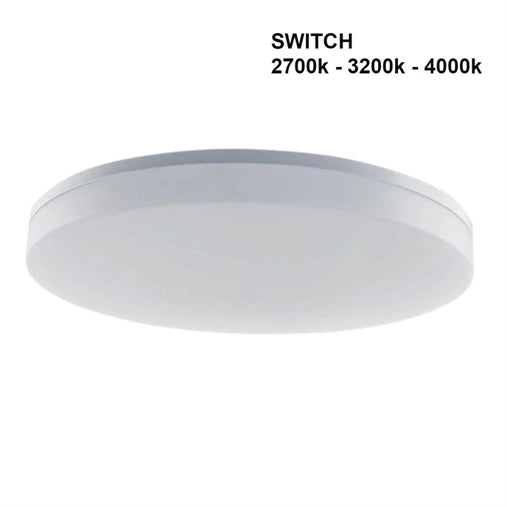Plafoniera Led 50w CCT Rotonda Interna Esterna 3000K-4200K-6400K