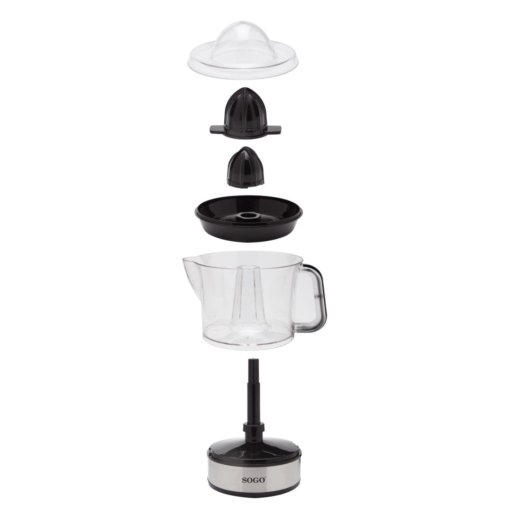 Spremiagrumi elettrico automatico 40W, caraffa trasparente 0,7 litri con coperchio, doppio cono per agrumi - SOGO