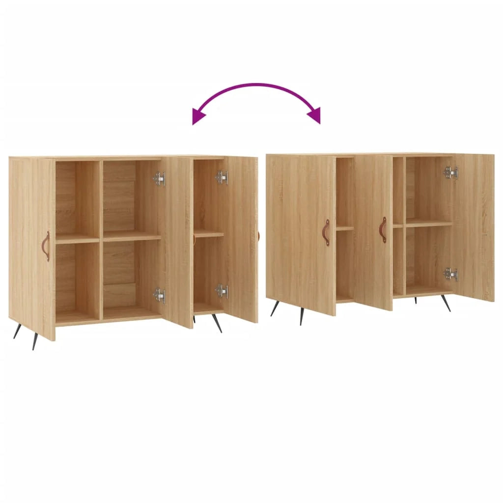 Buffet credenza cassettiera armadio mobile contenitore organizer cucina soggiorno rovere Sonoma 90 x 34 x 80 cm legno ingegnerizzato marrone 02_0031731