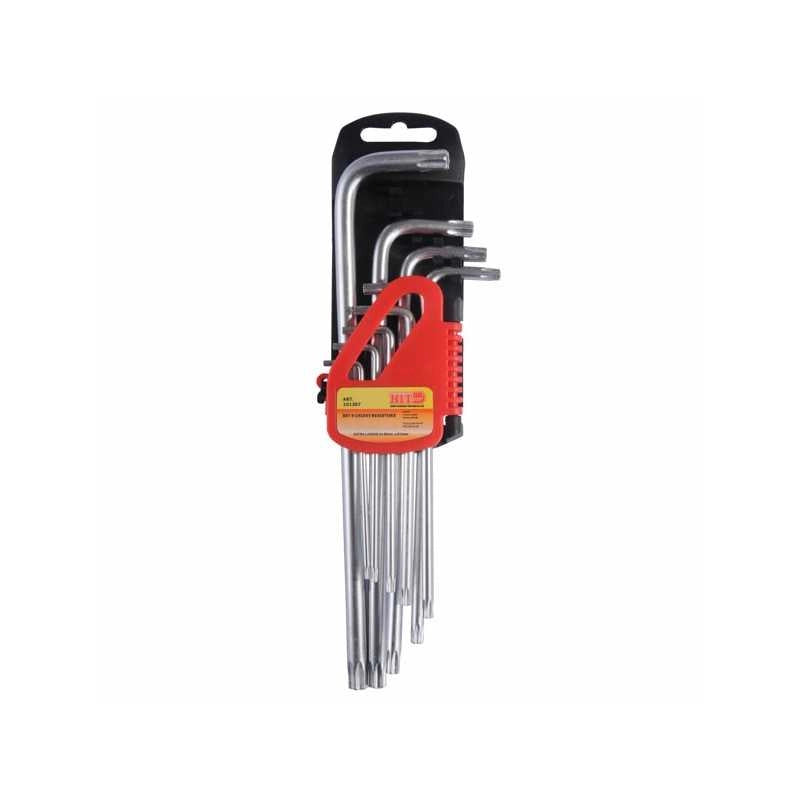 Chiavi Torx T10/T50 pz.9 con Foro Lunghe Hit