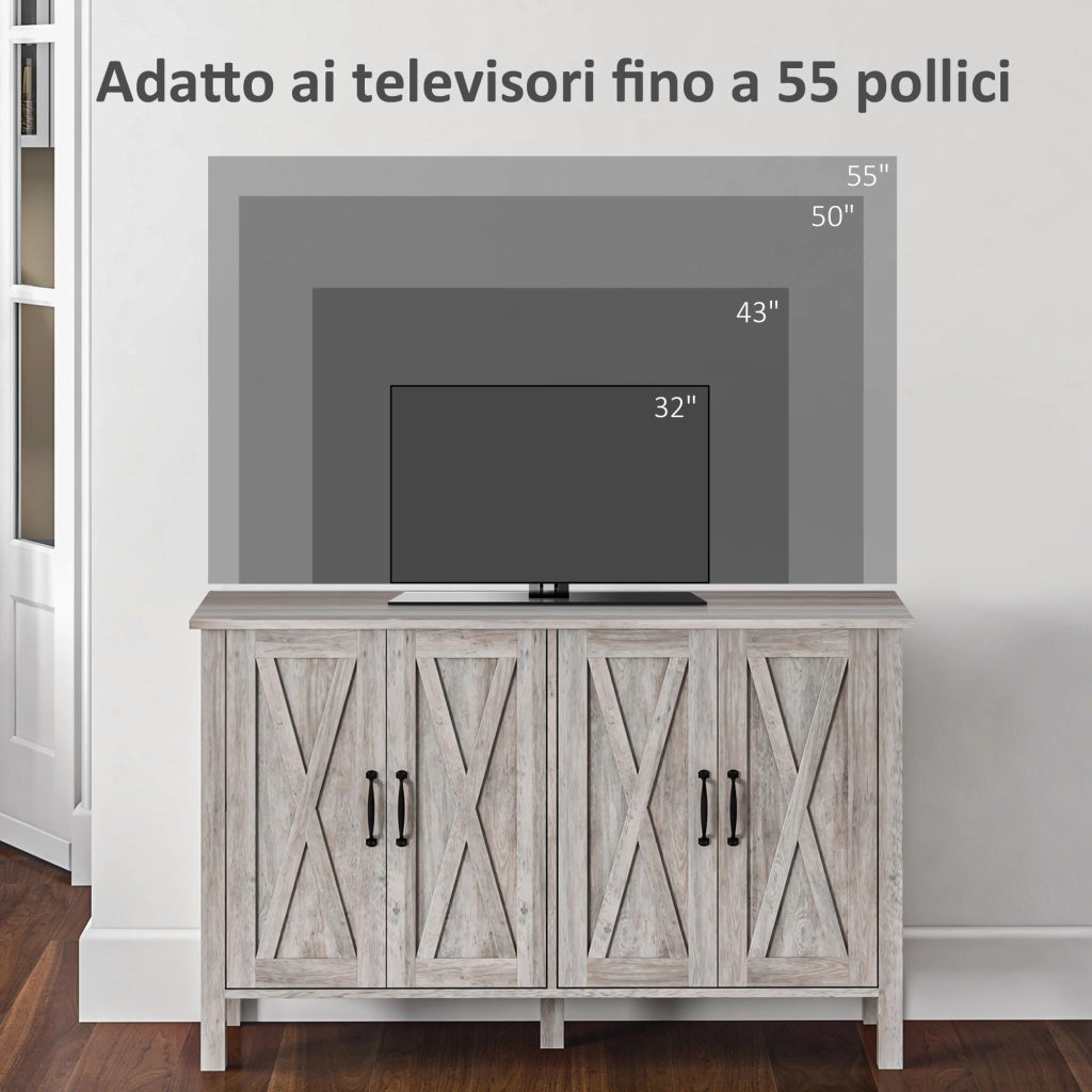 Mobiletto Multiuso con 4 Ripiani Regolabili ¨C zephmum ¨C Legno, Grigio, 120x37x75