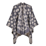 Nuovo scialle diviso in jacquard di cashmere da donna, caldo e spesso.