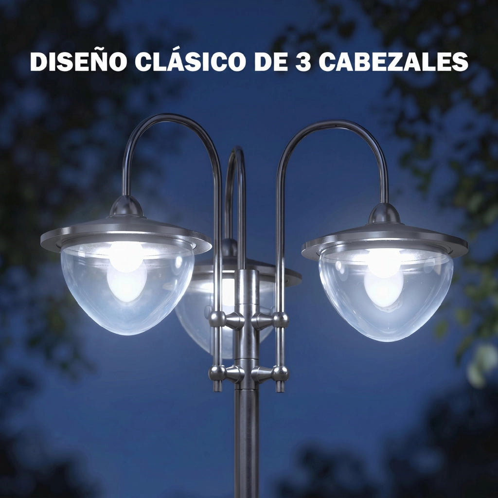Lampada Solare da Giardino ¨C zephmum ¨C 18 LED 6000K IP44 60x55x189 cm Nero