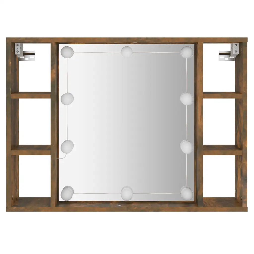 Mobile a Specchio con LED Rovere Fumo 76x15x55 cm CFW1917499