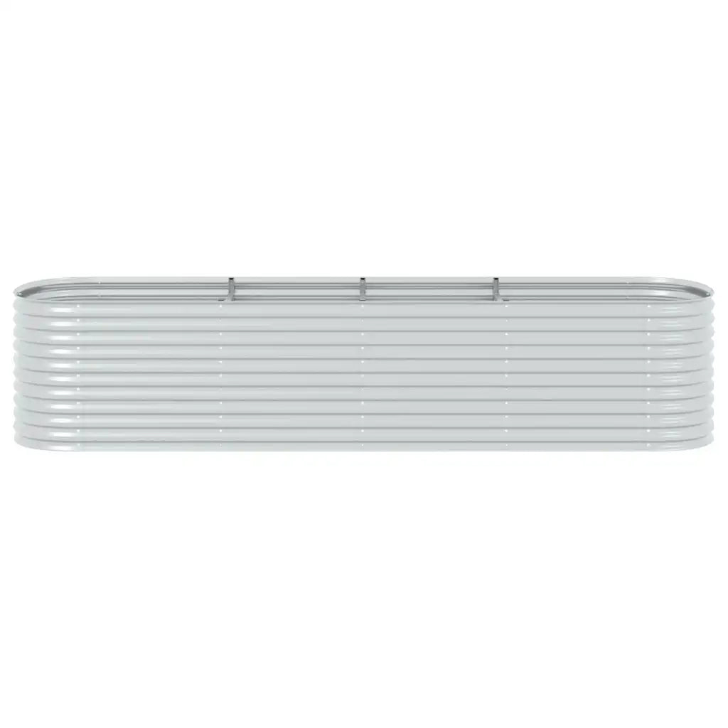 Letto Rialzato Giardino 400x80x81 cm in Acciaio Zincato Argento 45511