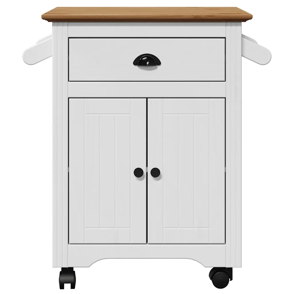 Carrello da Cucina BODO Bianco e Marrone 72x45x80 cm