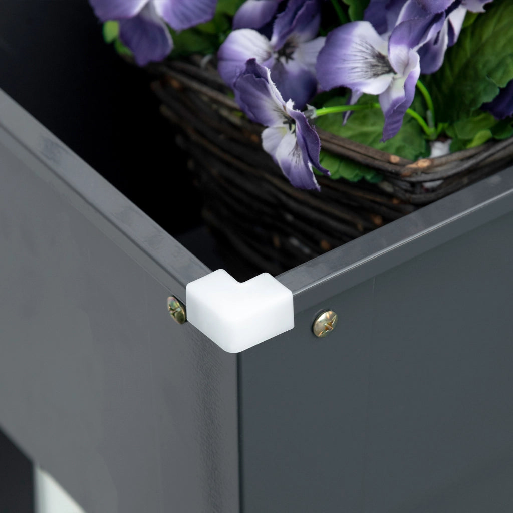 Vaso Giardino Quadrato con Fori Drenaggio ¨C zephmum ¨C Grigio Acciaio Galvanizzato 100x30x80 cm