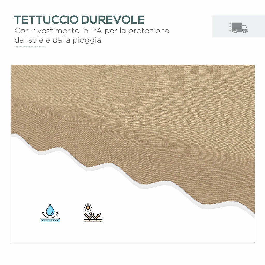 Ombrellone da Giardino a Sbalzo con Doppio Tetto ¨C zephmum ¨C Cachi 250x250 cm