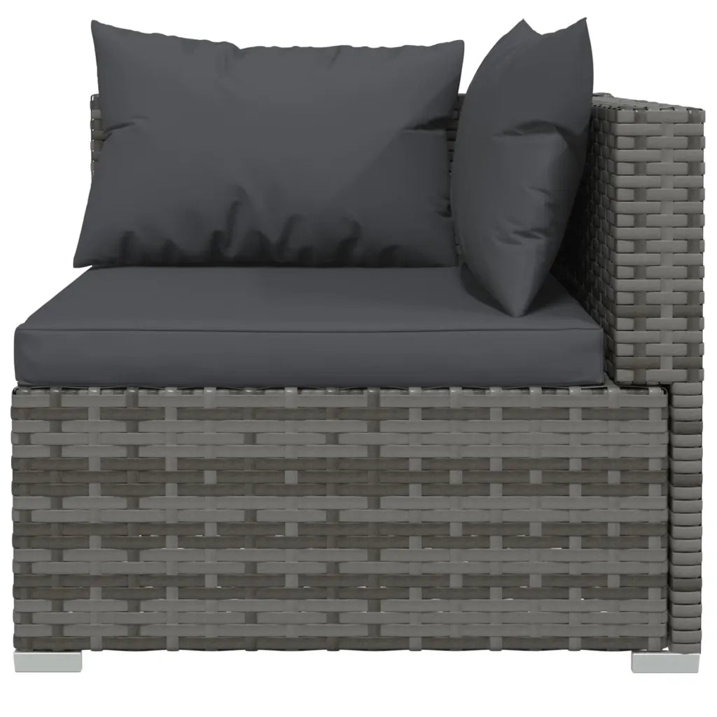 Set Divani da Giardino 7 pz con Cuscini in Polyrattan Grigio cod mxl 53206
