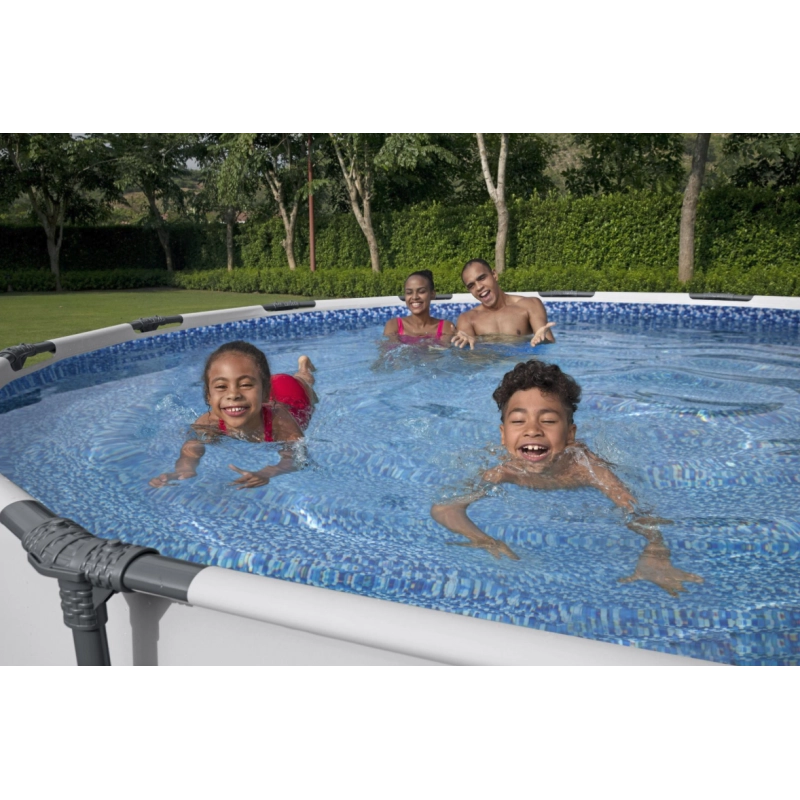Piscina fuori terra rotonda con telaio in acciaio e pompa filtro inclusa, diametro 366 cm altezza 76 cm capacità 6473 L - Bestway