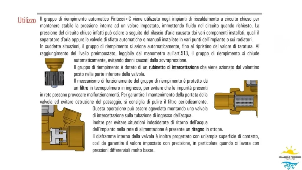 Gruppo di riempimento da 1/2" con portamanometro e funzione di controllo, regolazione e ripristino automatico della pressione negli impianti a circuito chiuso