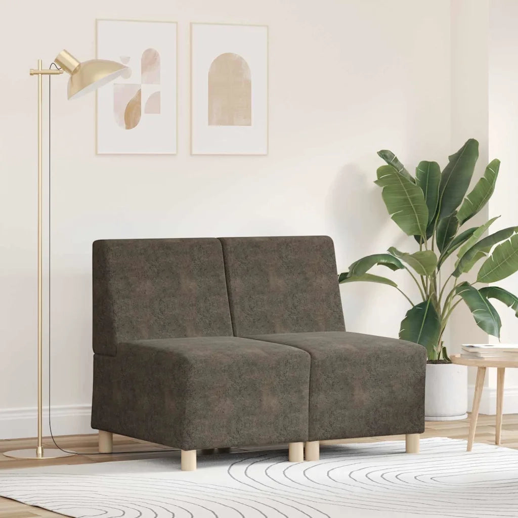 Unit¨¤ di Divano | Divano da soggiorno | Sofa Modulare Senza Braccioli 2 pz Grigio scuro