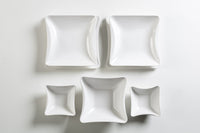 Servizio Piatti e Bowl da Tavola 16 Pezzi in Porcellana Bianca