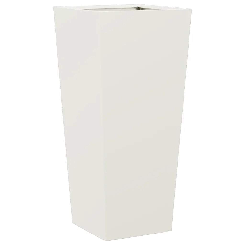 Fioriere da Giardino 2 pz Bianche 35x35x75 cm in Acciaio