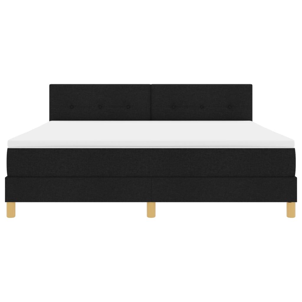Letto con Rete a Molle con Materasso e LED Nero 180x200 cm Tessuto
