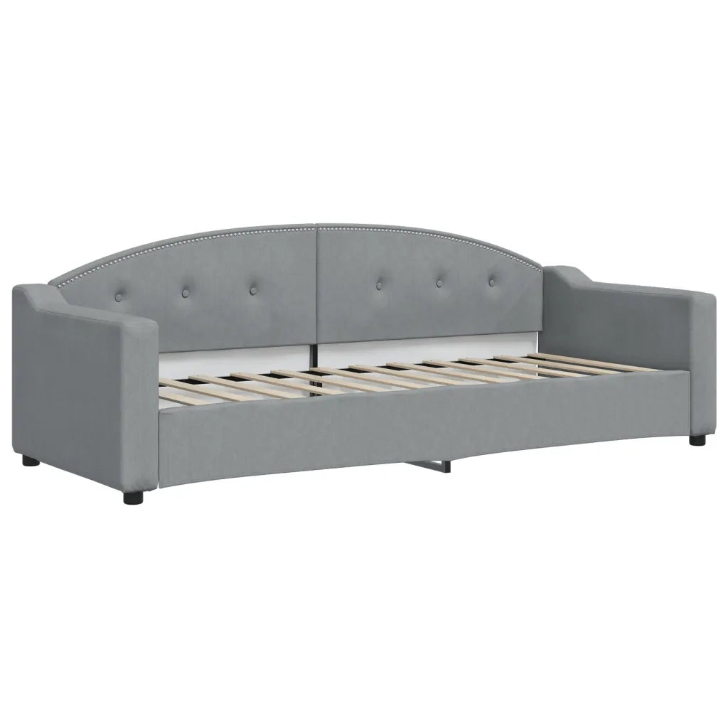 Divano Letto Estraibile Cassetti Grigio Chiaro 80x200cm Tessuto 3197561