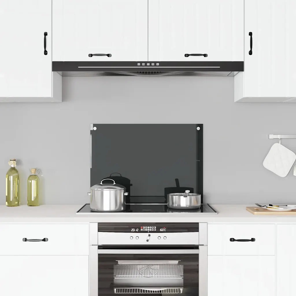 Paraschizzi per Cucina-Protezione parete cucina Nero 70x50 cm in Vetro Temperato