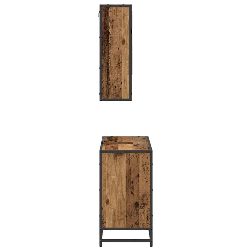 Set di mobili per il bagno con cassetto 2 pcs Legno vecchio 3402506