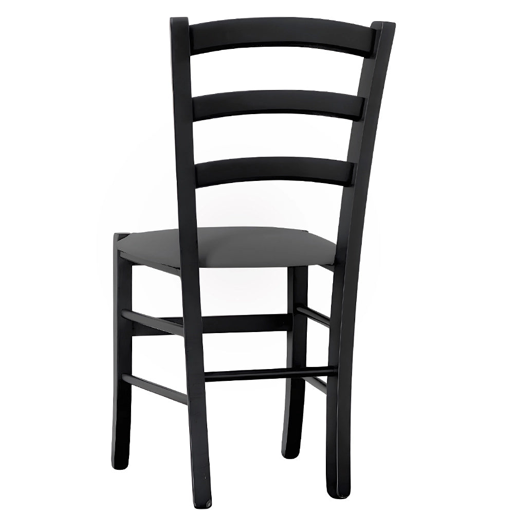 Sedie da sala da pranzo in legno Venezia nera con seduta in similpelle antracite