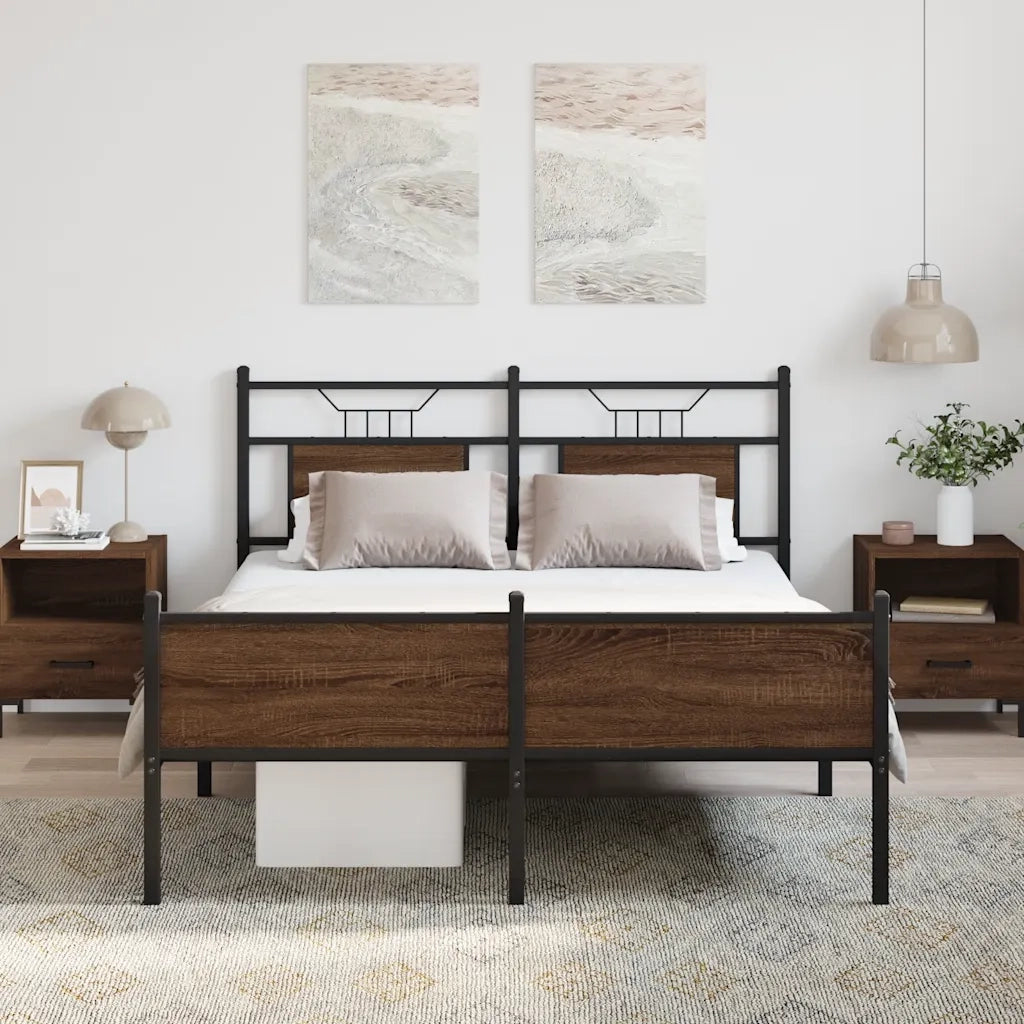 Giroletto senza Materasso Rovere Marrone 137x190 cm Truciolato 4107033