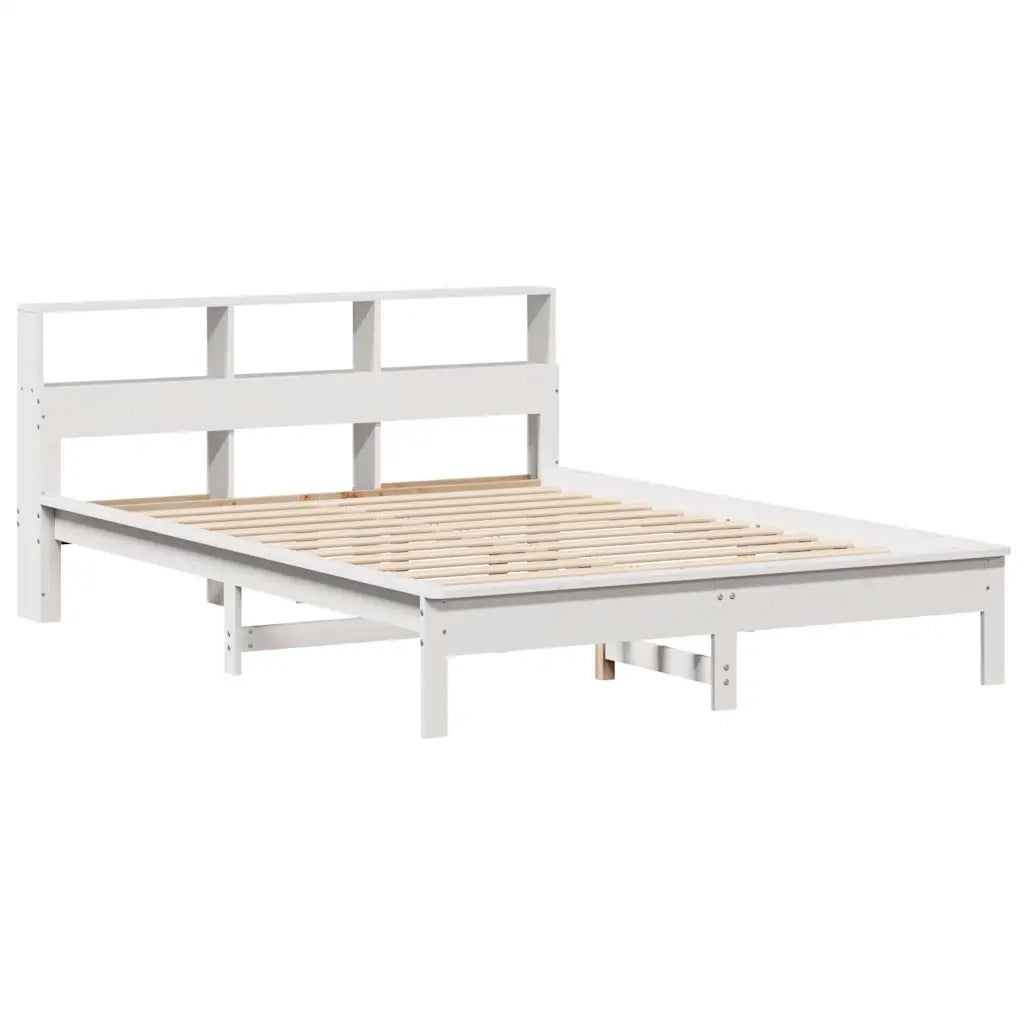 Letto Libreria senza Materasso Bianco 140x190 cm Legno di Pino