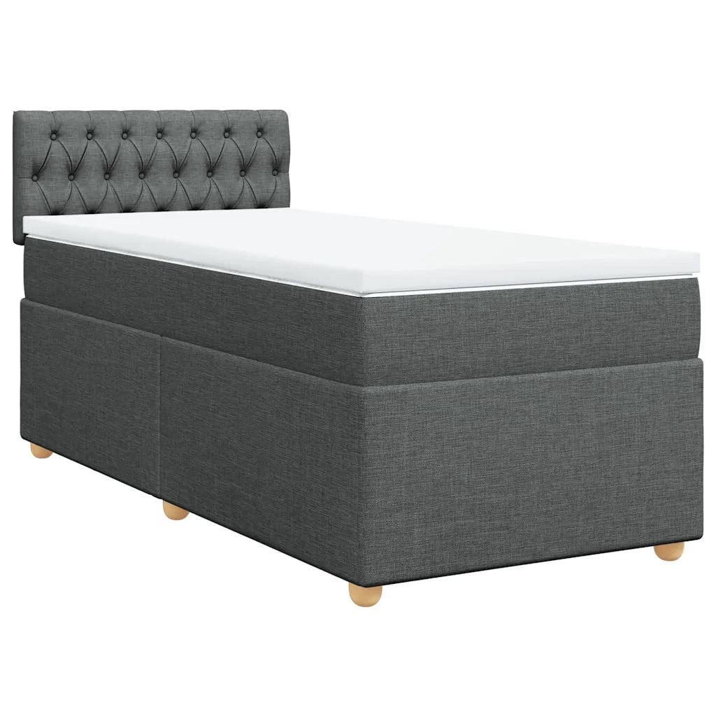 Giroletto a Molle con Materasso Grigio Scuro 90x190 cm Tessuto 3288843